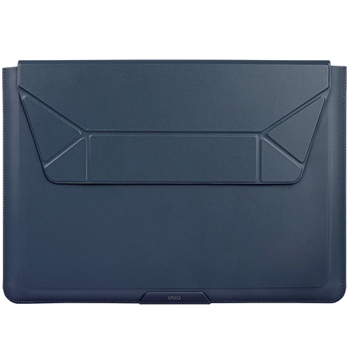 A laptop sleeve with stand.