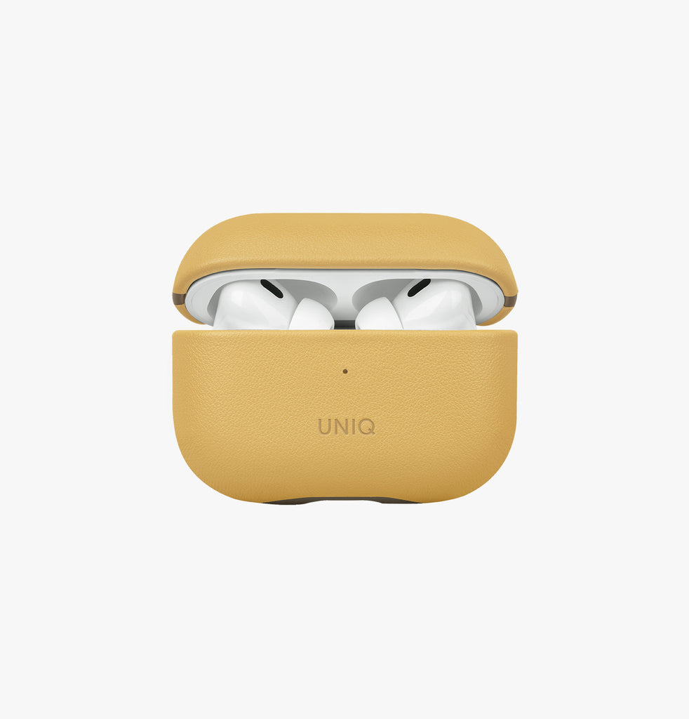 Lyden DS | Slim leatherette AirPods Pro (2nd Gen) Case | UNIQ | Front yellow