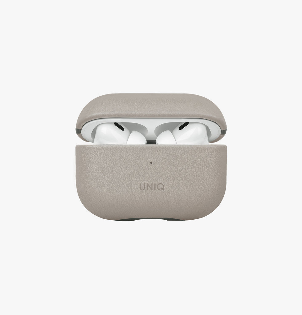 Lyden DS | Slim leatherette AirPods Pro (2nd Gen) Case | UNIQ | Front Ivory