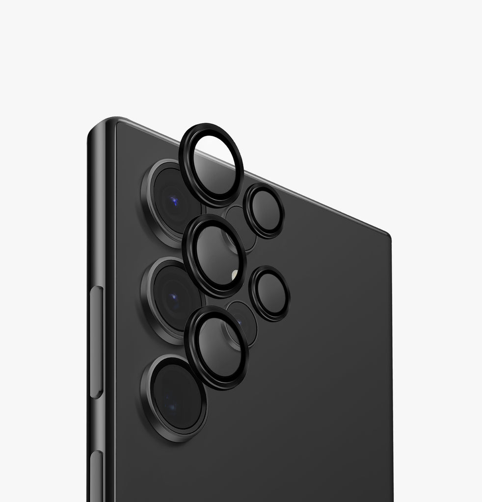 Optix Lens Protector | Aluminium Camera Lens Protector for Samsung S24 Plus | UNIQ | Front black