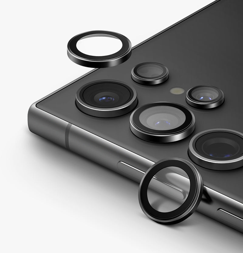 Optix Lens Protector | Aluminium Camera Lens Protector for Samsung S24 Plus | UNIQ | focus angleblack