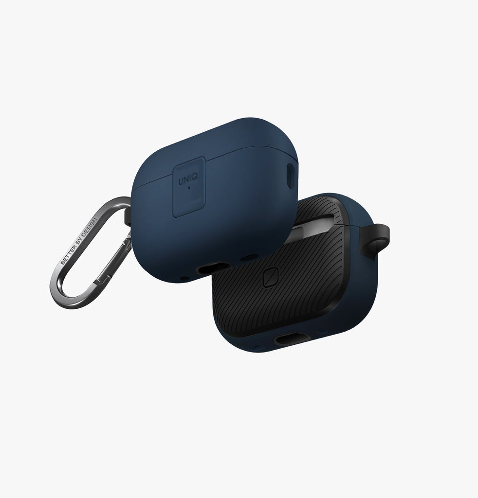 Clyde | Magnetic Opening AirPods Pro (2nd Gen) Case | UNIQ | royalblue_darkgrey