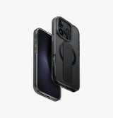 Heldro Max | iPhone 16 Pro Magnetic Charging FlexGrip™️ Case with Camera Stand | UNIQ | Front & Back Smoke 789