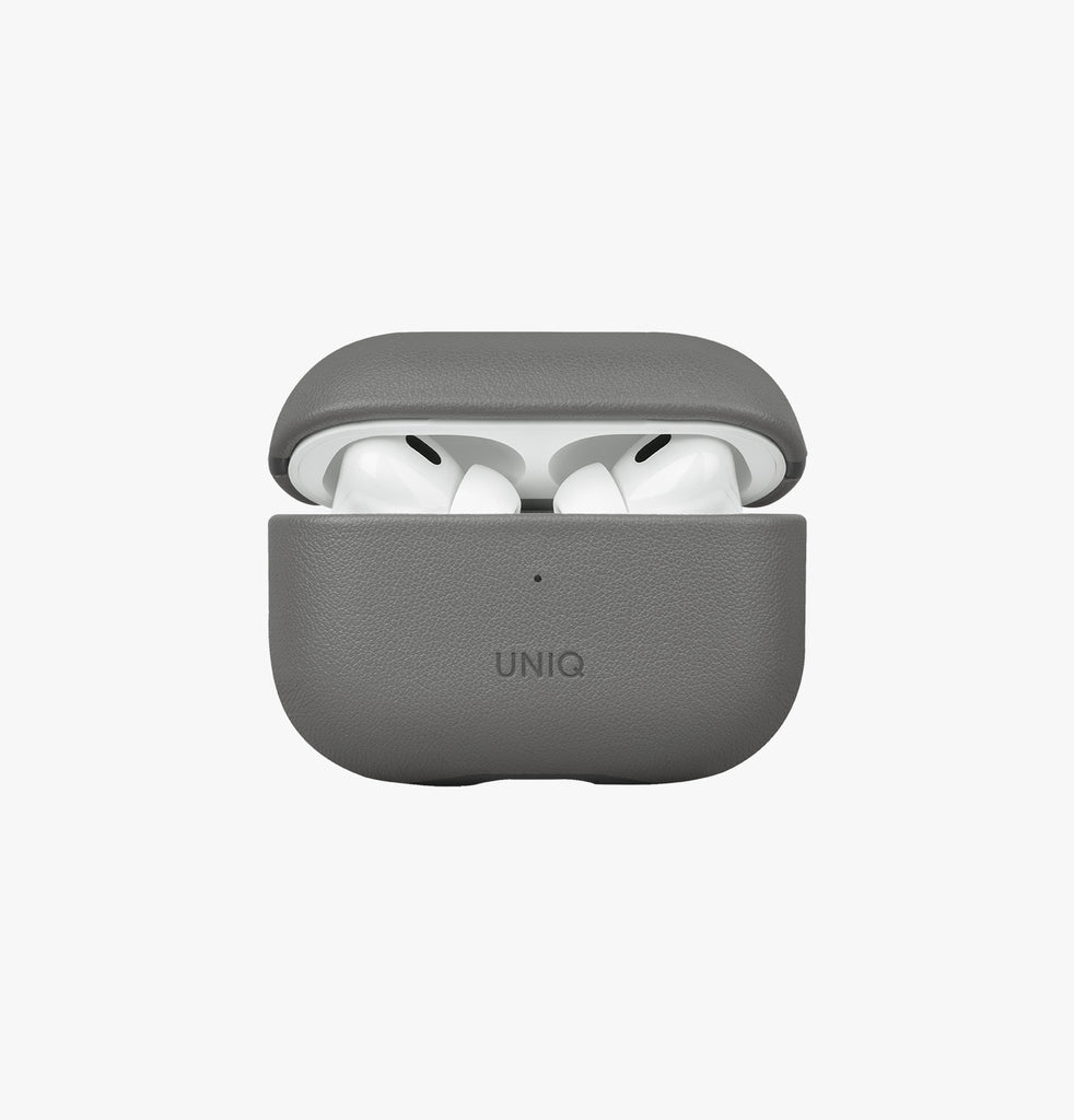 Lyden DS | Slim leatherette AirPods Pro (2nd Gen) Case | UNIQ | Front Grey