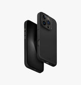 Lyden | iPhone 16 Pro Vegan Leather Case | UNIQ | Front & Back Black 789